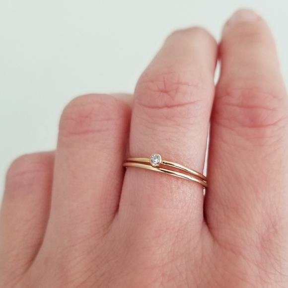 Clear Cubic Zirconia Stacker Ring Size 7 - Picture 5 of 5